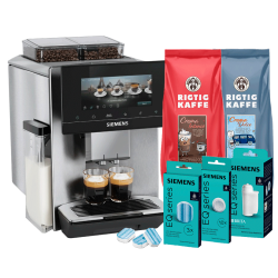 Siemens TQ927E03 EQ900 Espressomaskine Inkl. Plejepakke & 2x1kg Rigtig Kaffe Hele Kaffebønne