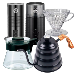 IKAPE Pour Over Kedel med Termometer 1,2 L Sort