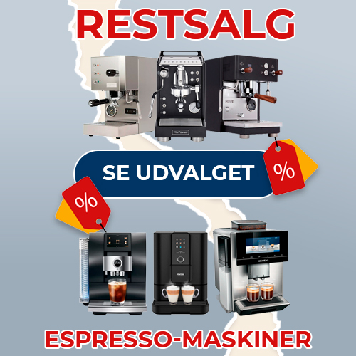 Udvalgte espressomaskiner der er blevet ekstra nedsat. F&oslash;rst til m&oslash;lle &ndash; n&aring;r de er v&aelig;k, er de v&aelig;k.