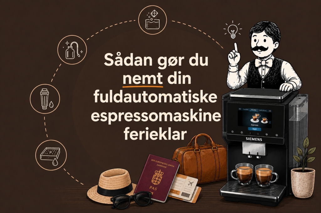 G&oslash;r din fuldautomatiske espressomaskine ferieklar